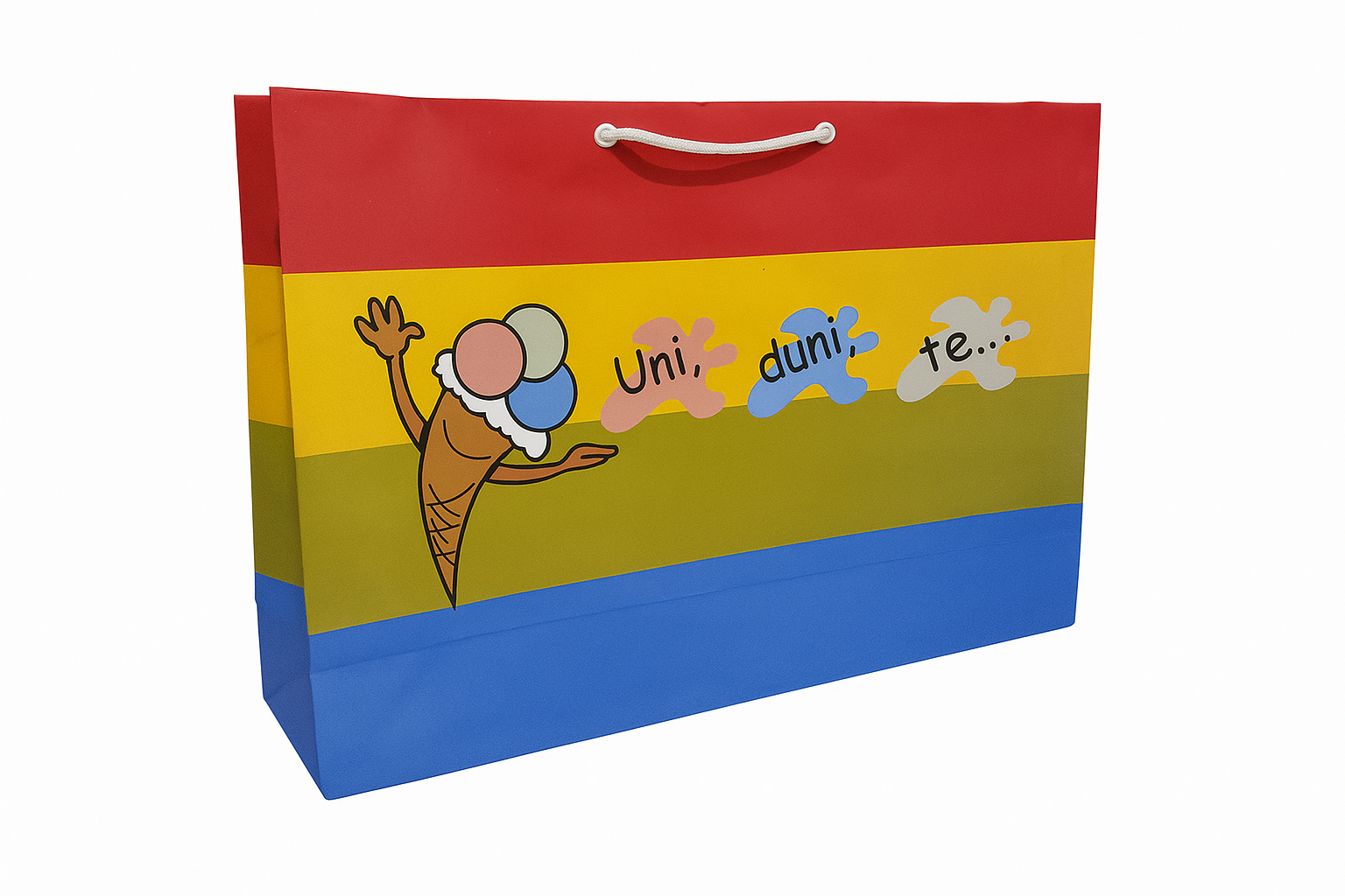 Imagem de referência: informações úteis e adaptação de campanha em arte para sacolas de papel