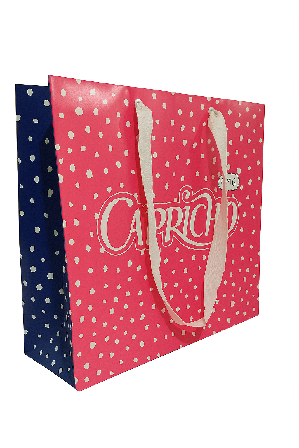 Imagem de referência: logotipo e revisão da prova em arte para sacolas de papel