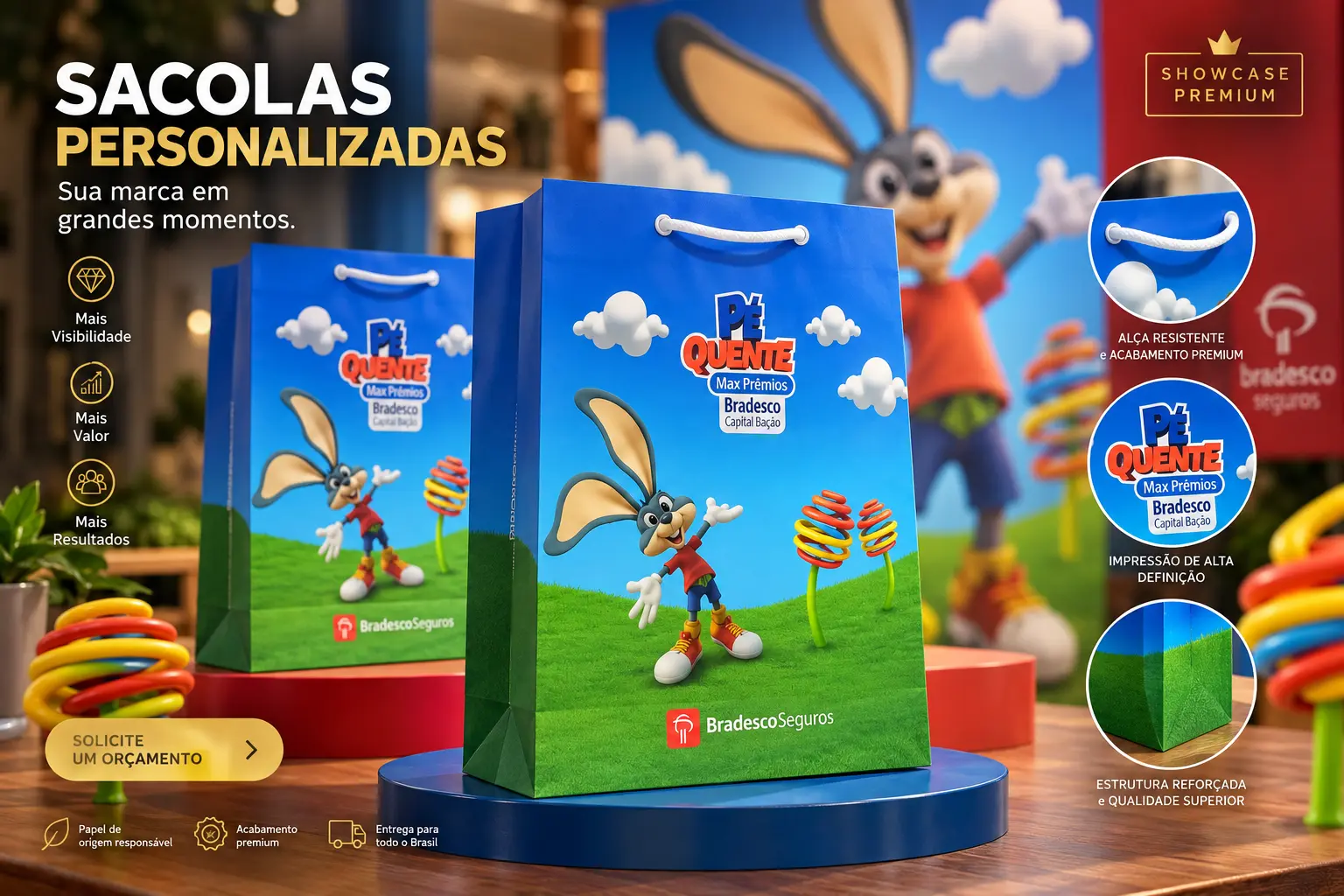 Imagem de referência: papel couchê em sacolas: rotina do varejo