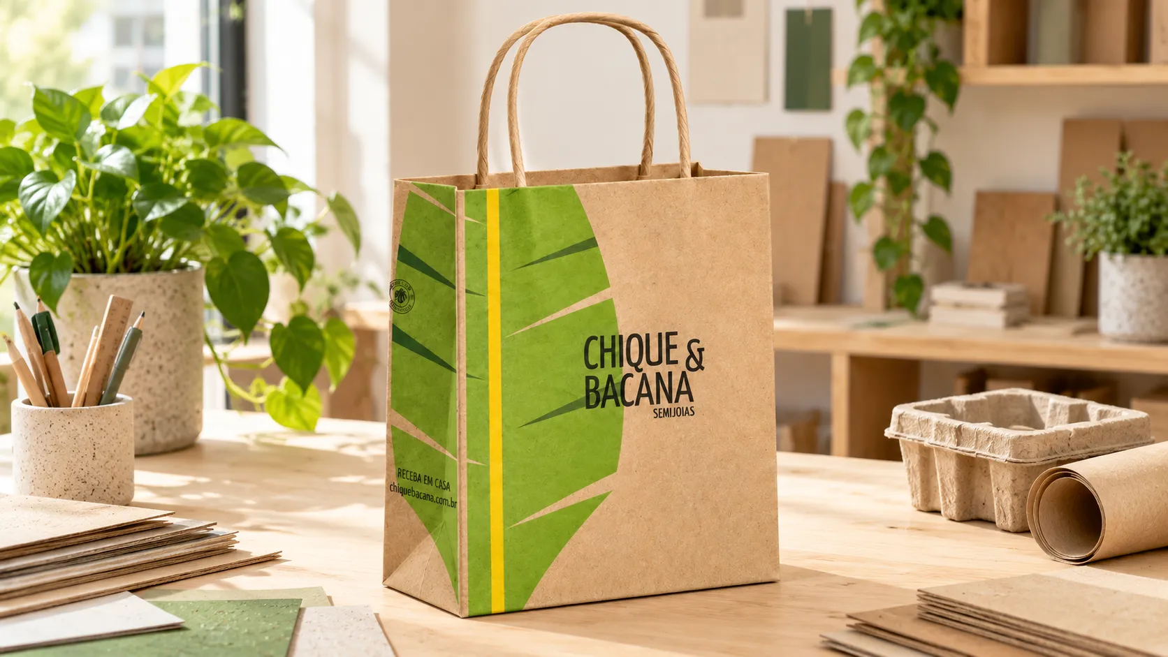 Imagem de referência: papel kraft em sacolas: rotina do varejo