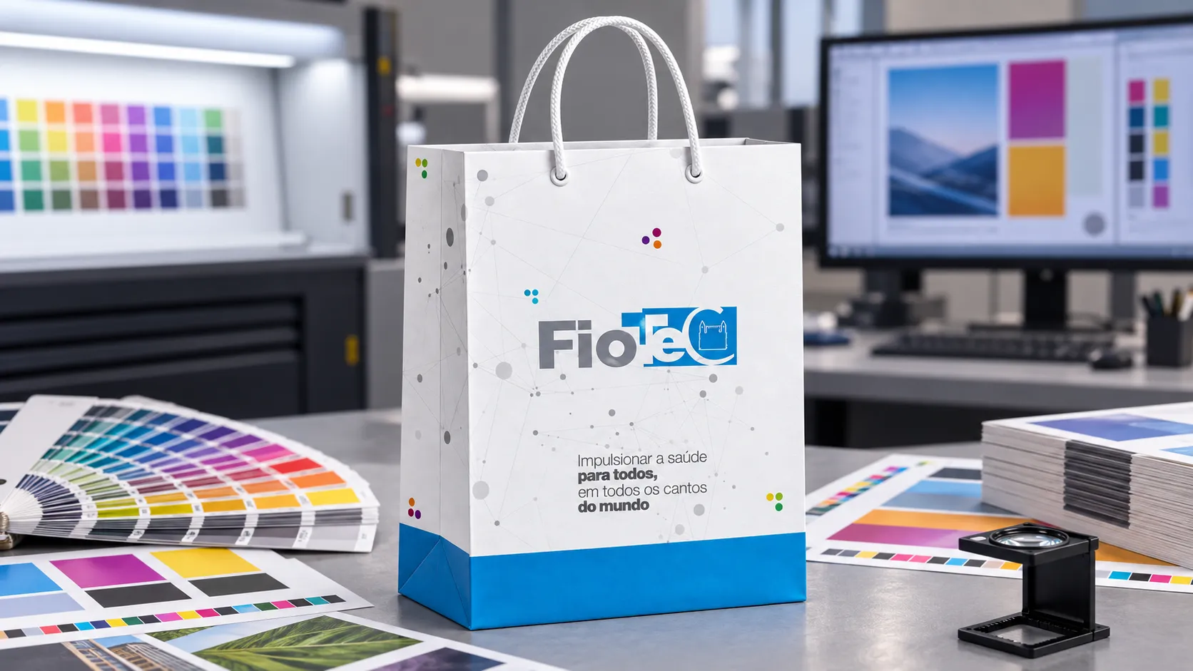 Imagem de referência: papel liso sem impressão em sacolas: identidade visual da marca