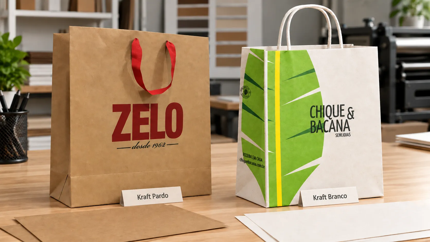 Imagem de referência: papel liso sem impressão em sacolas: rotina do varejo