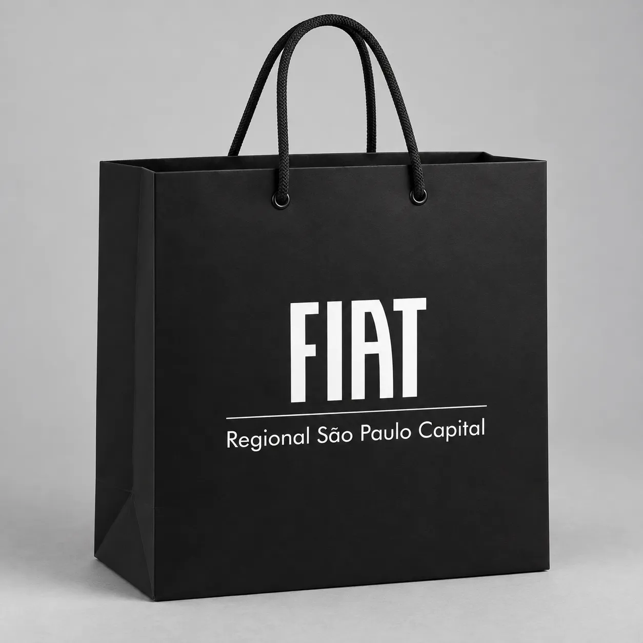 Referência visual de sacola de papel relacionada a sacolas de papel para concessionária e showroom