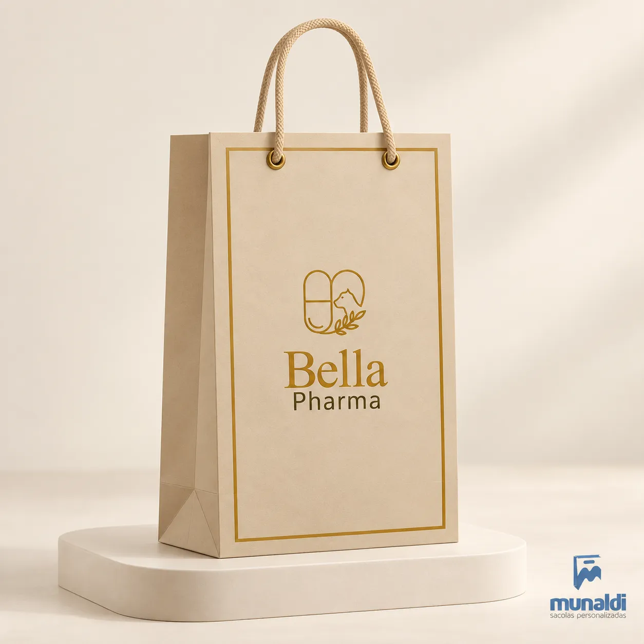 Imagem de referência: sacolas de papel para escola e instituição de ensino