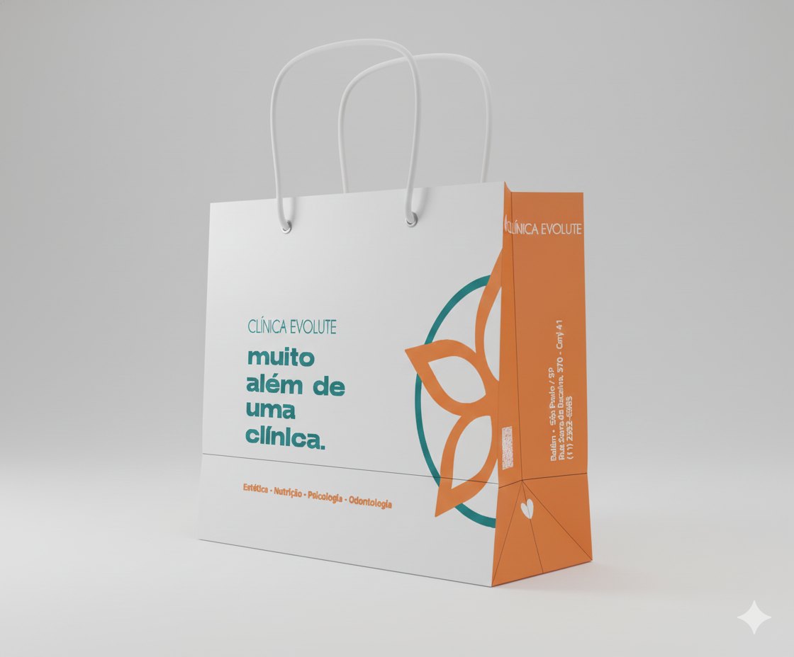 Imagem de referência: sacolas de papel para loja de cosméticos