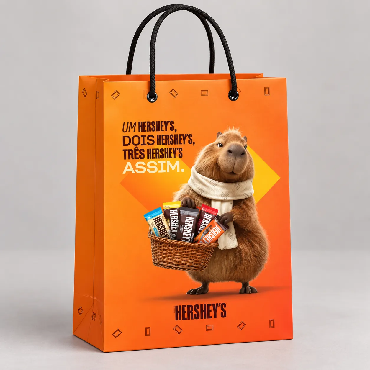 Imagem de referência: sacolas de papel para marca de alimentos embalados
