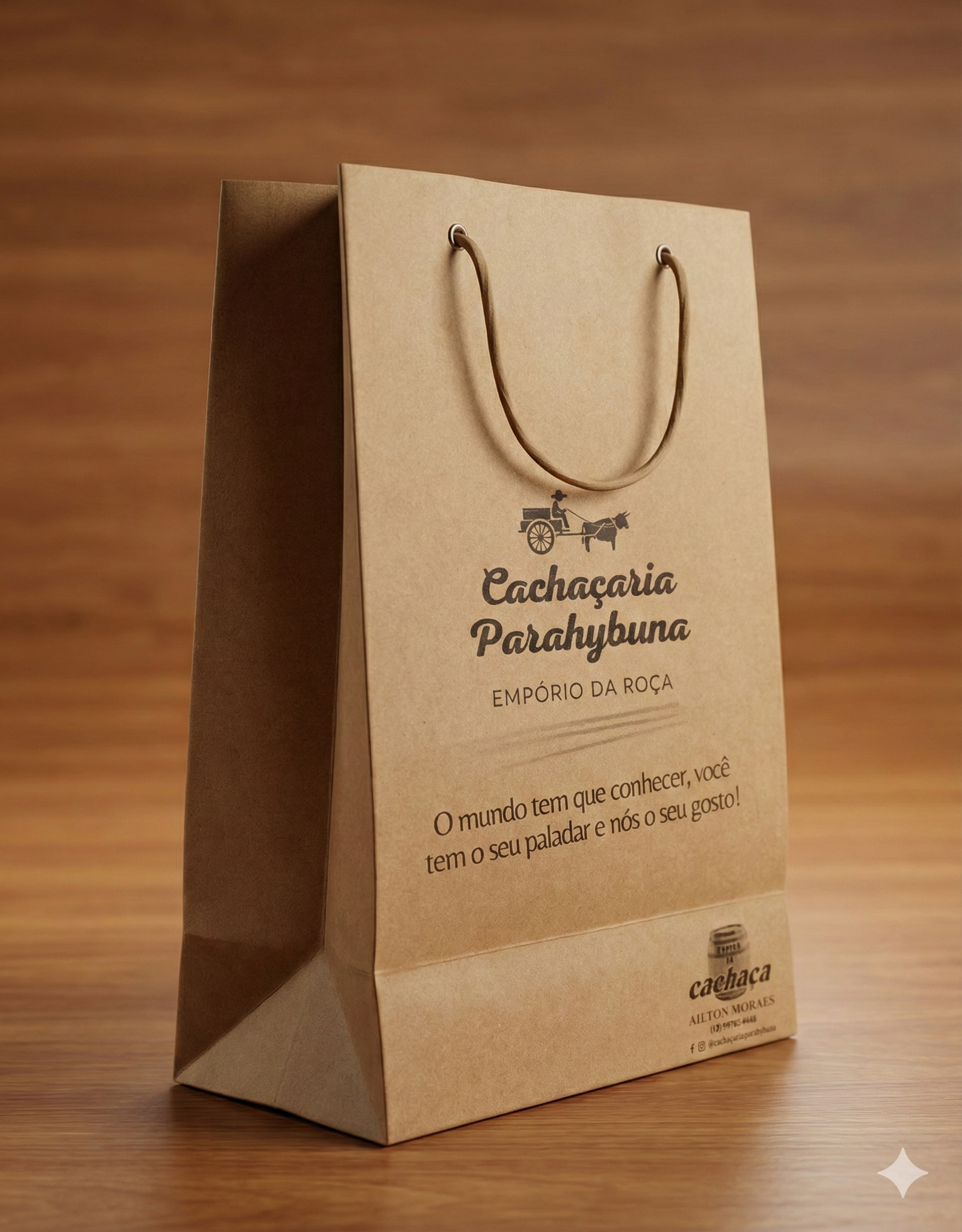 Imagem de referência: primeiro pedido de sacolas de papel — aprovação da arte e da especificação