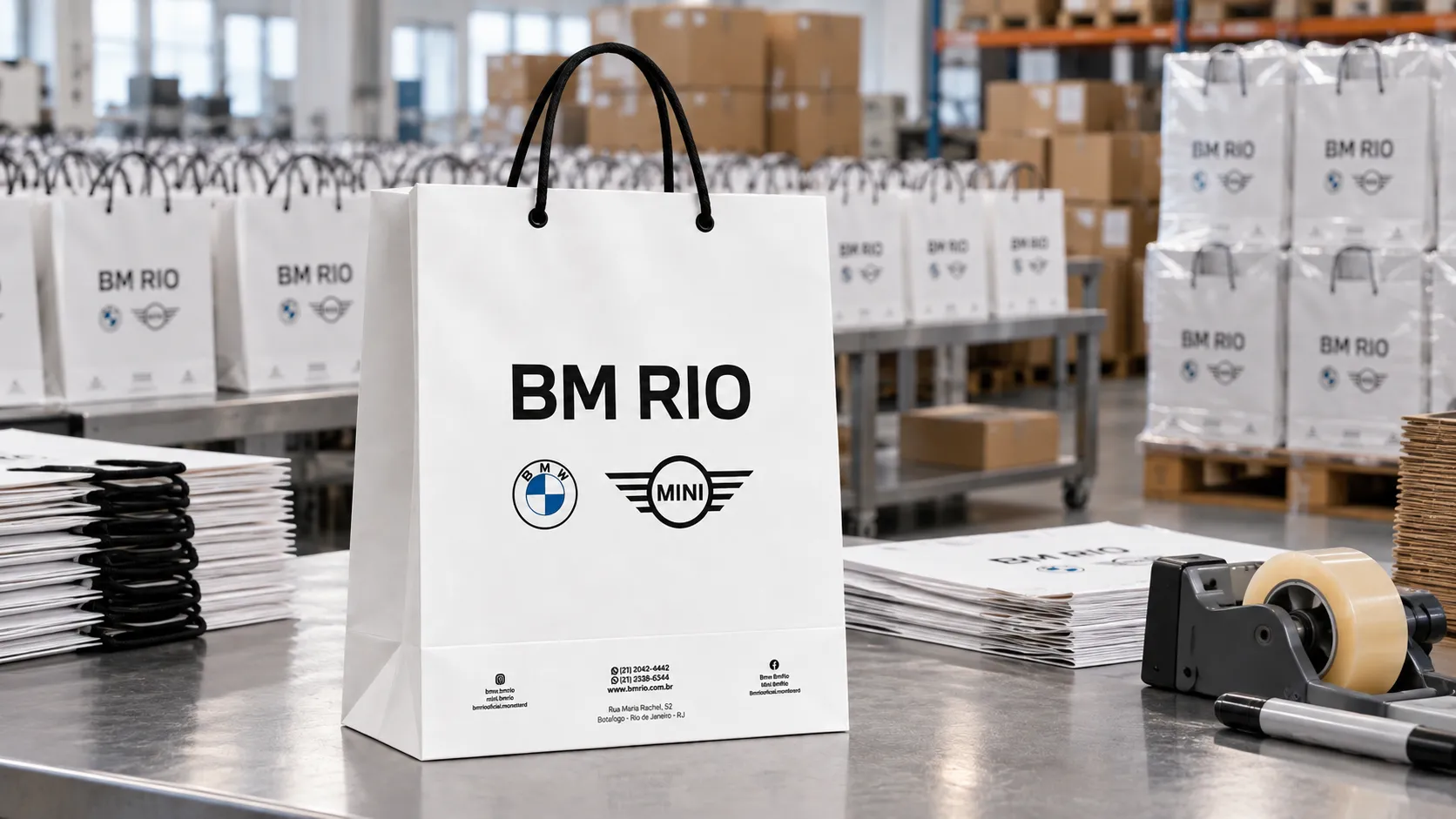 Imagem de referência: primeiro pedido de sacolas de papel — o que incluir no briefing