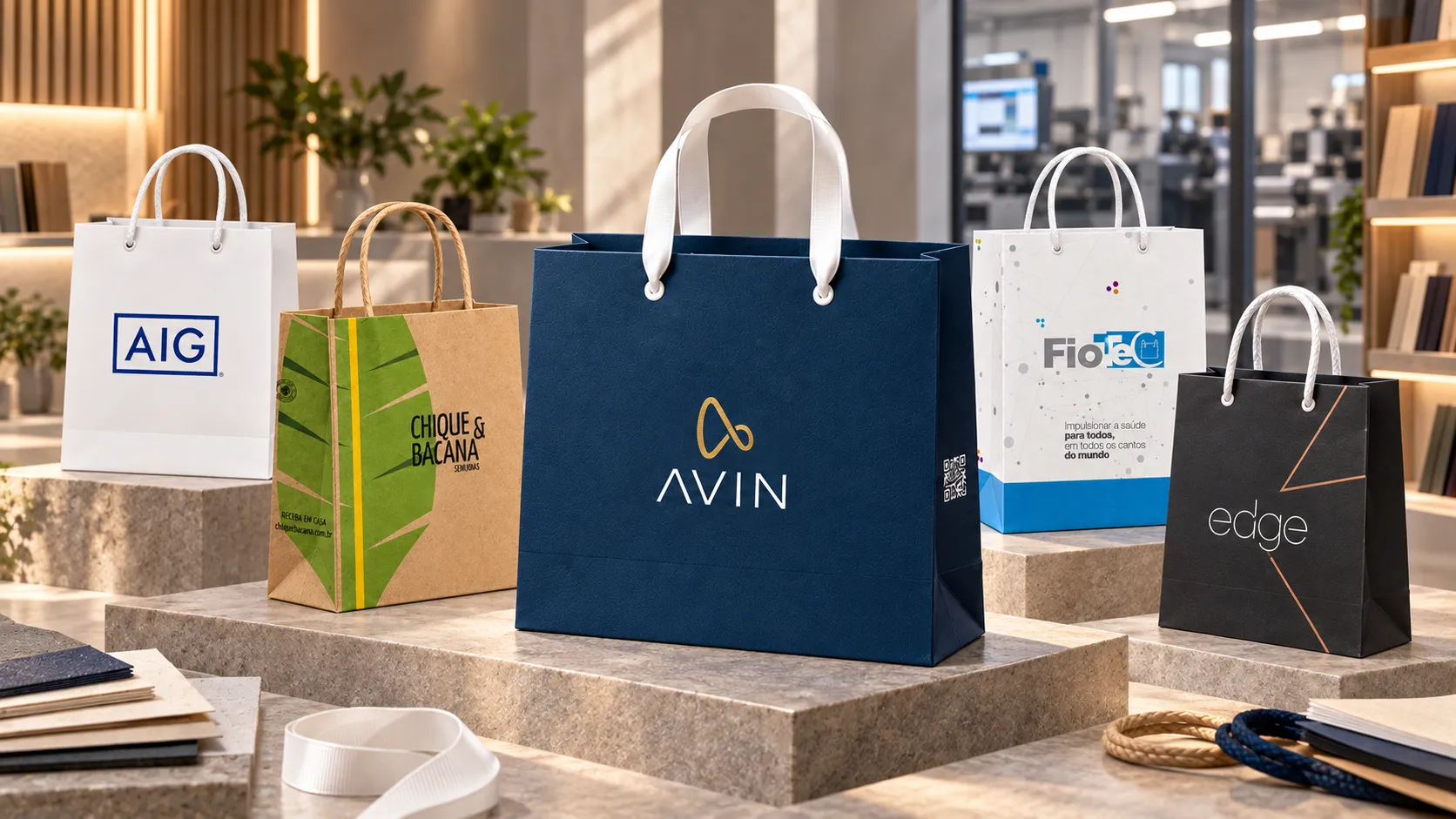 Imagem de referência: reposição de sacolas personalizadas — como definir critérios para avaliar uma amostra
