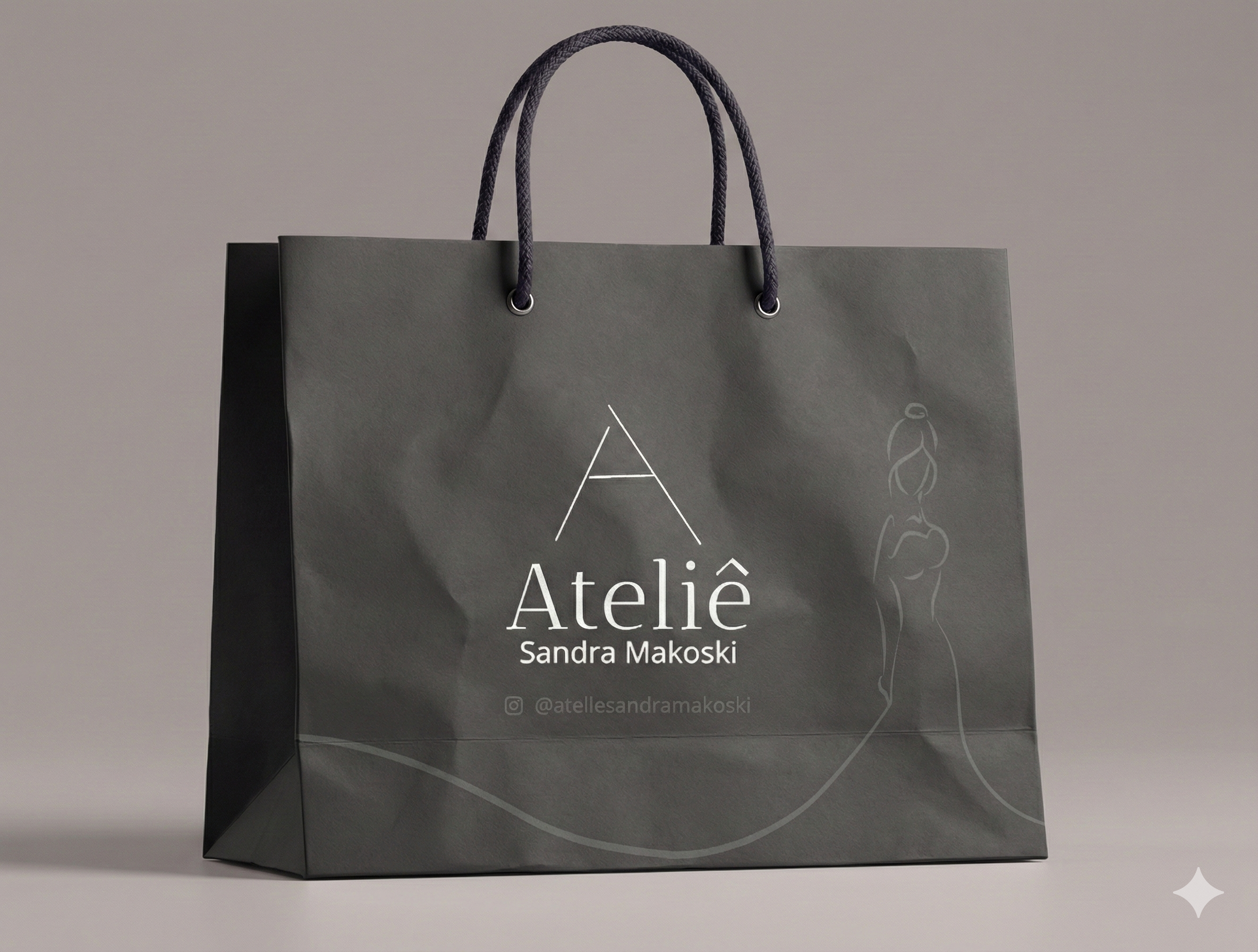 Imagem de referência: conservação visual de sacolas de papel para ocasiões de presente