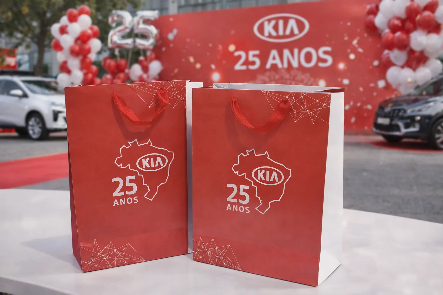 Imagem de referência: conservação visual de sacolas de papel para retirada de pedidos online