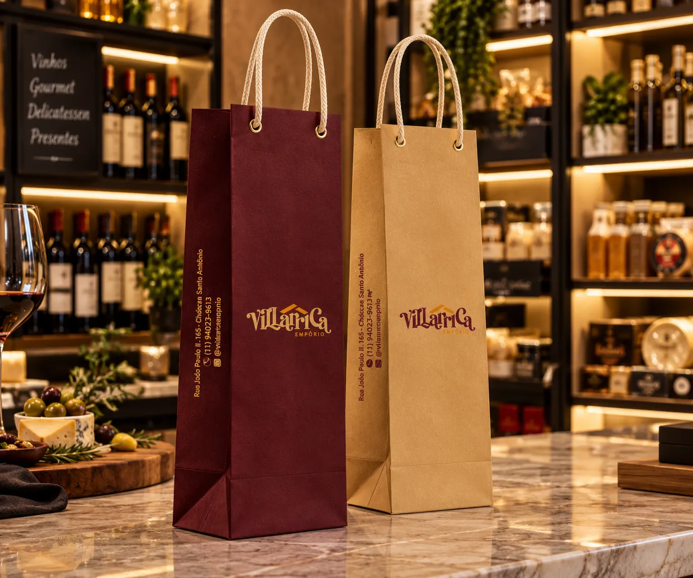 Imagem de referência: conservação visual de sacolas de papel para varejo