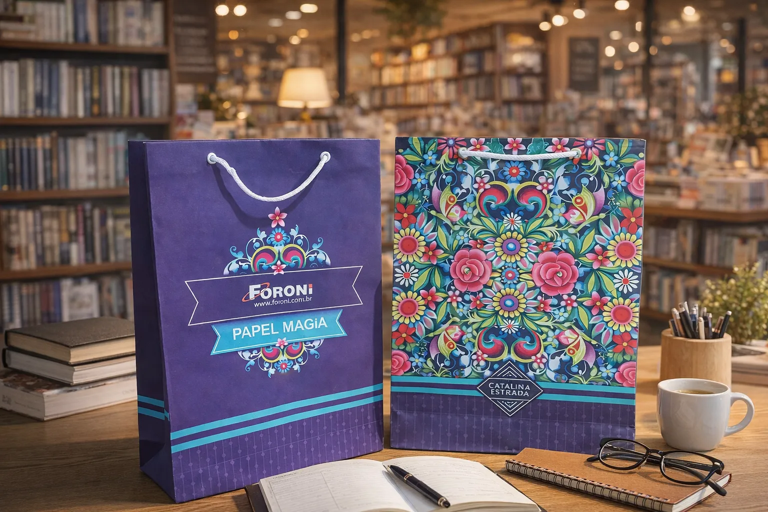 Imagem de referência: lembrança de marca de sacolas de papel para eventos