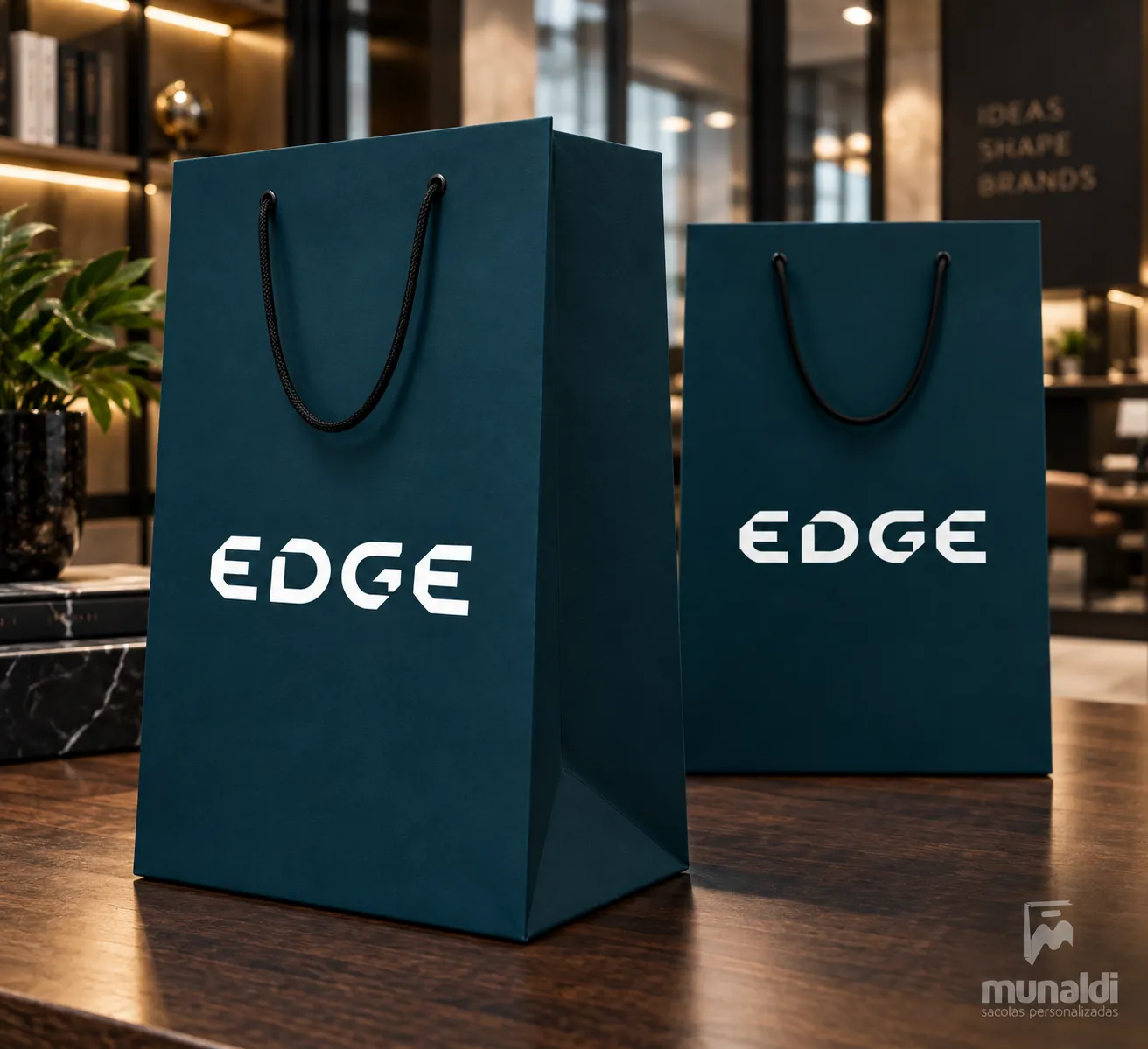 Imagem de referência: sacolas de papel para a black friday, com foco em planejamento de arte, prazo e quantidade