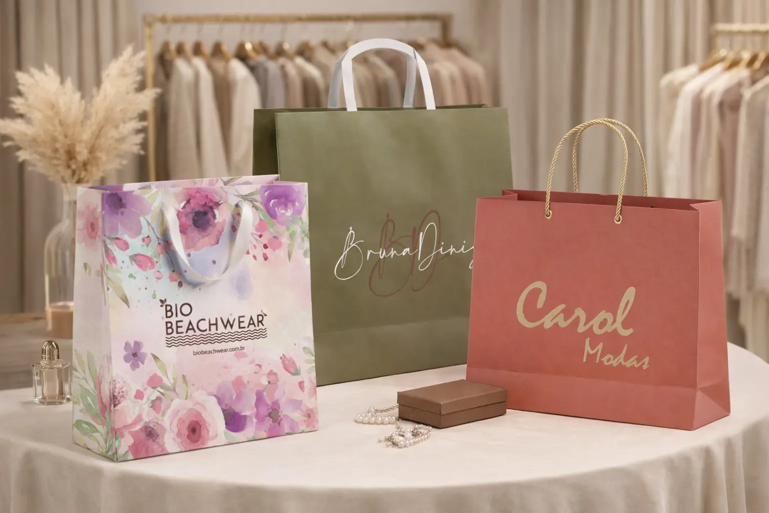 Sacola de papel para boutique