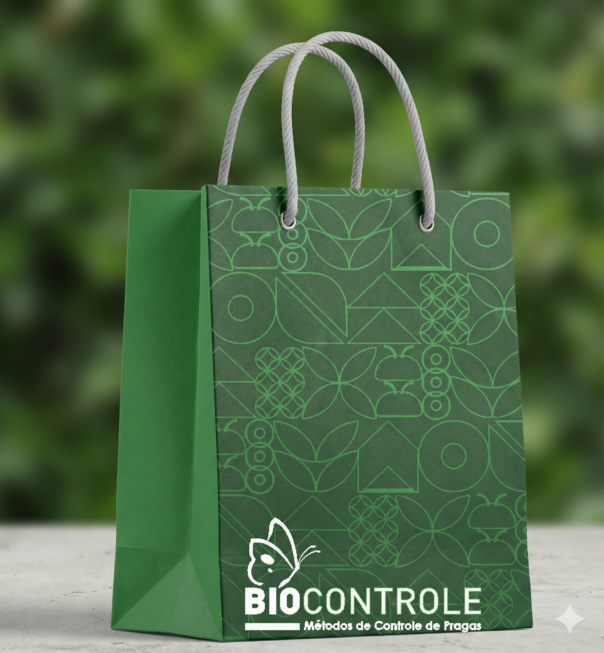 Imagem de referência: sacolas de papel para o aniversário da marca, com foco em planejamento de estoque