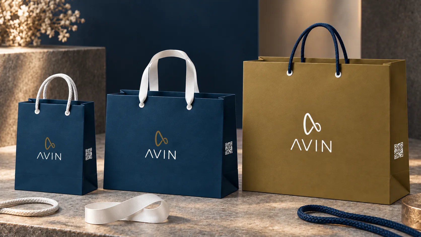 Imagem de referência: sacolas de papel para o dia dos namorados, com foco em planejamento de arte, prazo e quantidade